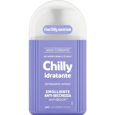 Immagine di Chilly, Detergente Intimo Idratante, Emolliente contro la secchezza Intima, con Anti Odor, Per L&#039;Igiene Arricchito glicerina dalle proprietà emollienti, pH 5, Clinicamente Testato 300 ml