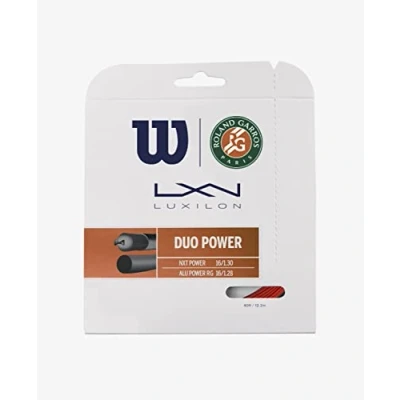 Immagine di Luxilon Duo Power Roland Garros, WR830190116 Corda per Racchette da Tennis, Combinazione di ALU RG e NXT Power, Rosso/Naturale