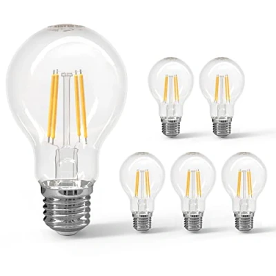 Immagine di Aigostar Filamento Lampadine LED E27 8W Equivalenti a 69W, Luce Calda 2700K, 950Lm, A60 Stile Vintage, Non Dimmerabile, Pacco da 5 Pezzi