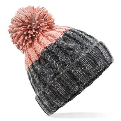 Immagine di Beechfield B437 Apres Beanie (Graphite Grey/Blush)
