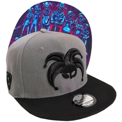 Immagine di Capiche [99+ Designs] Cappello Snapback Grigio per Uomini, Gang del Clown, Film Horror, da Tatuaggio, Tesa Piatta, Arte Tatuaggio Ricamata, Regalo Uomini