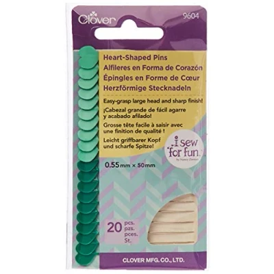 Immagine di Clover Spille a forma di cuore, confezione da 20, in cotone, colore: bianco