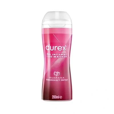 Immagine di Durex Massage 2 in 1 con Guaranà 200ml x2, Gel Lubrificante Intimo a Base Acqua e per Massaggi, 400ml (Pack of 2)