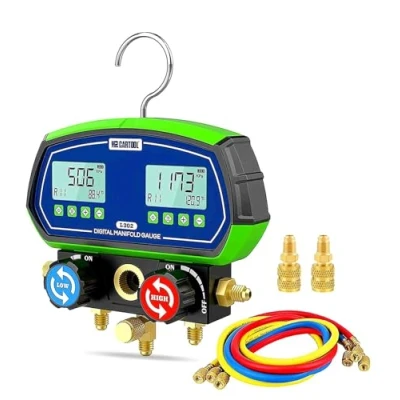 Immagine di MR CARTOOL Indicatore di Refrigerante Collettore Digitale L302 Misuratore HAVC con Dati Refrigeranti R32 R410A 90 per Aria Condizionata Pompa a Vuoto