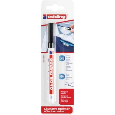 Immagine di edding 8040 Marcatore per Biancheria, Nero, 1 Penna, Punta Tonda Mm, Pennarello Tessile Etichettare I Vestiti, Resistente Ai Lavaggi a 95C, Bucato