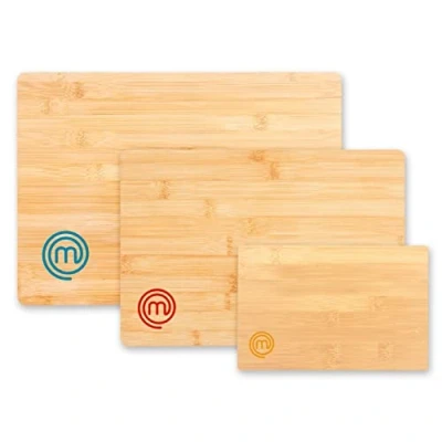 Immagine di MasterChef Taglieri Legno, Set Tagliere Cucina in Bamboo, Grande, Medio y Piccolo, Antibatterico, Accessori alta Qualita Perfetto per Pane, Salami, Aperitivo e Impastare