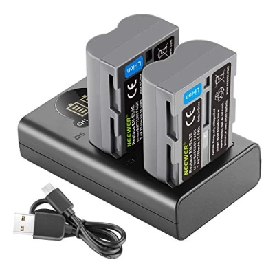 Immagine di Neewer 2100 mAh Batteria di Ricambio Set 2 per Nikon EN EL3e con Dual USB display LCD compatibile fotocamera DSLR D50 D70s D80 D90 D100 D200 D300 D300s D700