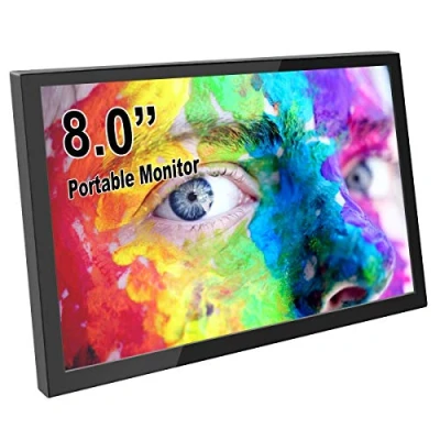 Immagine di ELECROW monitor portatile, mini da 8&quot; con altoparlanti integrati e risoluzione 1280 x 800 HDMI Raspeberry Pi Display compatibile Raspberry 4, laptop, PC, console di gioco