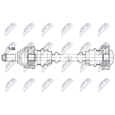 Immagine di NTY NPW BM 210 Albero motore / Semiasse Assale posteriore Sx, Dx 643mm Cambio manuale BMW: X5 (E53) 3.0 i, 4.8 is, 4.4 d