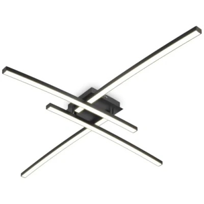 Immagine di B.K.Licht Plafoniera LED, luce calda 3000K, LED integrati 2200Lm, 20W, 2 bracci ruotabili, Lampada da soffitto moderna per camera o cucina, lampadario nero IP20