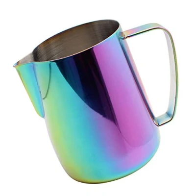 Immagine di Dianoo Lanciatore Per Latte In Acciaio Inossidabile Placcato Titanio Scrematrice Tazza Di Art Caffè Cappuccino Multicolore 600ml