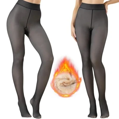 Immagine di DWDHYEAN Collant Termici Donna S L Calze Termiche invernali, Spesse Finto Traslucido Leggings (IT, Testo, Taglia unica, Regular, Nero 220g(0℃ 15℃)