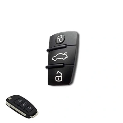 Immagine di 1neiSmartech Tastiera Pad Pulsanti In Gomma 3 Tasti Ricambio Compatibile Per Telecomando Guscio Chiave con Audi A1 A3 A4 A5 A6 A8 S4 S5 Q5 Q7 Membrana Gommino (Colore Nero)