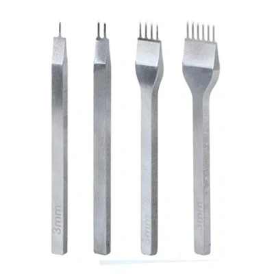 Immagine di Shuny Leathercraft Tools, Metallo di Cuoio del Mestiere DIY, Punzoni 3 6mm 1 + 2 4 6 Denti Cuciture Scalpello Tool, per Fai da Te, Fare Punti Cucitura Perforatore, Stitching Hole Punch