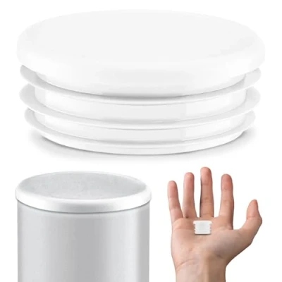 Immagine di Tappo alettato tondo 25 mm Bianco 10 pezzi per tubi terminale in plastica tubo Tappi terminali 2,5 cm EMFA®