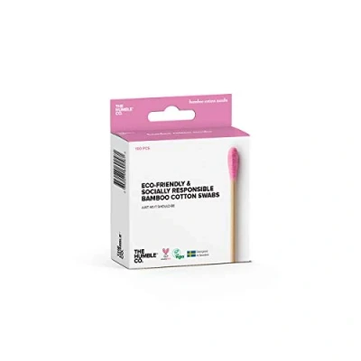 Immagine di The Humble Co. Bastoncini di ovatta naturale, viola, senza plastica, biodegradabili, ecologici, vegani, perfetti per orecchie, trucco, cura degli animali domestici e pulizia (1 x 100)