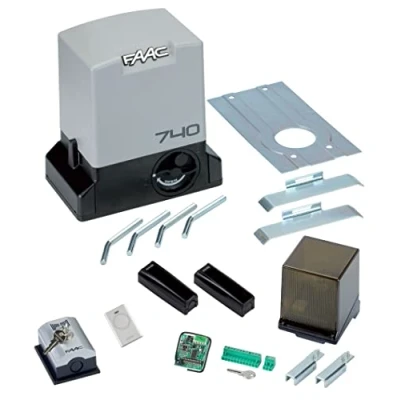 Immagine di Faac Delta 2 Kit Automazione Per Cancelli Scorrevoli ad uso Residenziale con peso Max 500KG lampeggiatore 230V motore encoder incluso e coppia di fotocellule XP 1056303445