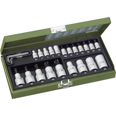 Immagine di PROXXON 2223102 Estuche vasos+puntas torx 1/2 + 1/4 24 p, Argento