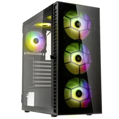 Immagine di Kolink Observatory HF Glass PC Case Nero 2 ventole LED pre montate, 4 montate