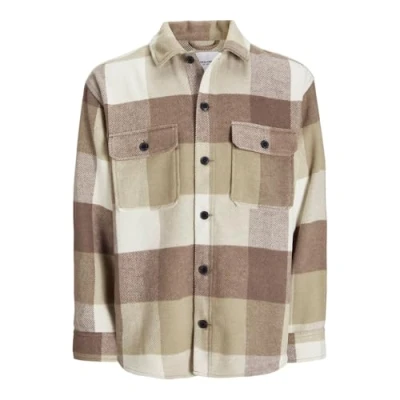 Immagine di JACK &amp; JONES Jjebradley Ollie Overshirt LS Noos Camicia a Maniche Lunghe, Falcon/Checks: Quadri, S Uomo