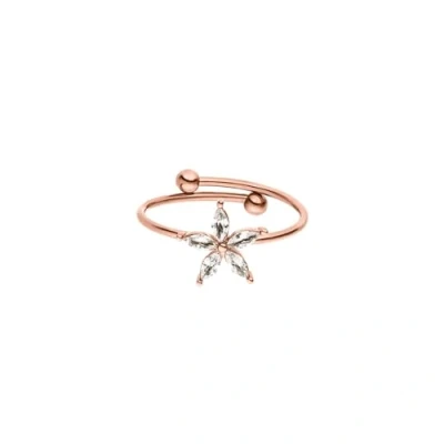 Immagine di Purelei® anello Bright Spring, da donna impermeabile in acciaio inox durevole con fiore zirconia cubica, anelli regolabili dalla taglia 50 alla 60, bigiotteria per il tuo look, 56