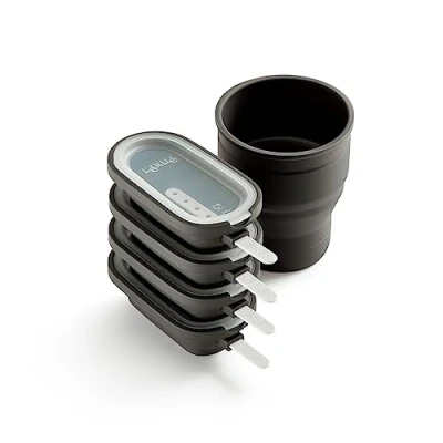 Immagine di Lékué 0 Set 4 Un. Stampo Gelato Creamy + Contenitore in Silicone, Marrone, unità