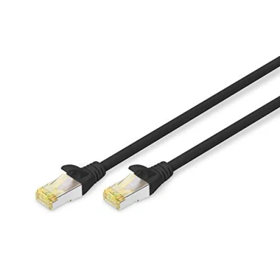 Immagine di Digitus DK 1644 A 005/BL RJ45 cavo di rete, patch CAT 6A S/FTP 0.50 m Nero Privo alogeni, coppie intrecciate, con protezione, Ritardante fiamma 1 pz.