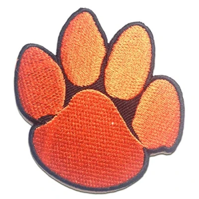 Immagine di zampa del cane animale Toppe termoadesive Patch Toppa ricamate, misura: 6,6 x 7 cm