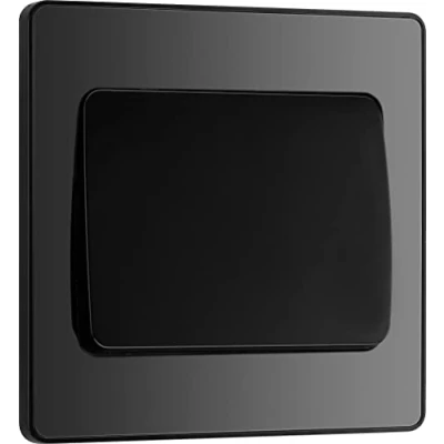 Immagine di BG Electrical Evolve Interruttore singolo per luce, 20 A, 2 vie, a bilanciere largo, colore: nero cromato