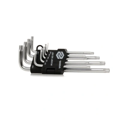 Immagine di VOREL 56478 Serie di cacciaviti ad angolo T10, T15, T20, T25, T27, T30, T40, T45, T50 Acciaio al cromo vanadio 9 mister auto, norauto, autozona