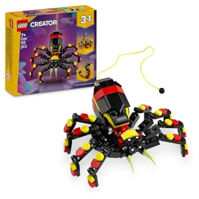 Immagine di LEGO Creator 3 in 1 Animali Selvatici: Ragno Trasformista, Giocattolo Trasformabile Diverse Figure come Scorpione e Serpente Snodabili, Giochi Creativi per Bambini Bambine da 7 Anni 31159