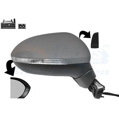 Immagine di Specchio retrovisore esterno Van Wezel 5742828 Dx con la prima mano completo, convesso, per regolazione elettrica specchio, ribaltabile/ripie