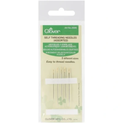Immagine di Clover Self Threading Needles Assorted Sizes 5/Pkg