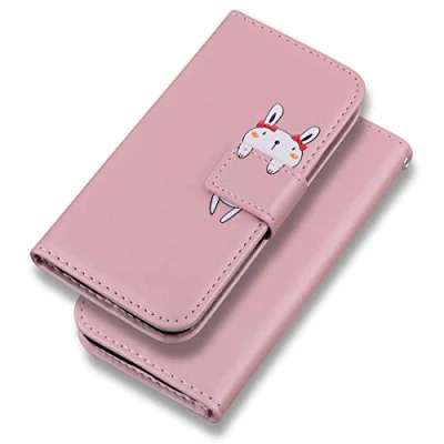 Immagine di Bartern Cover per iPhone 7/8/SE 2020/SE 2022,Cartone Animato Coniglia Flip Wallet Case in Pelle con Slot Schede Magnetica a Scatto e Funzione Di Appoggio,Custodia SE 2./3.,Rosa