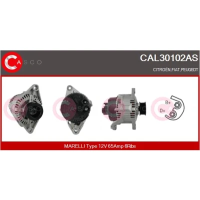 Immagine di CASCO CAL30102AS Alternatore 12V 65A FIAT: Punto I Hatchback, Strada Pick up, BRAVO 1, PEUGEOT: Expert Van, CITROËN: Jumpy MPV