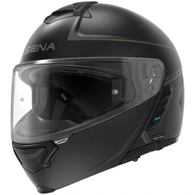 Immagine di Sena Impulse casco modulare Con tecnologia Bluetooth e Sound by Harman Kardon. doppia visiera Mesh Intercom / MP3 Comandi vocali (Nero, S)
