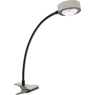 Immagine di LightMe lampada da tavolo Powerlens Flex, morsetto, colore titanio