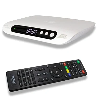Immagine di Decoder Ricevitore Digitale Satellitare HDMI e Scart Certificato Tivusat HD XORO HRS 8830 DVB S2 Con Scheda Tvsat Inclusa Telecomando 2 in 1 Bianco