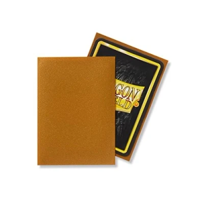 Immagine di Dragon Shield, 100 custodie protettive opache, dimensioni standard, colore oro opaco
