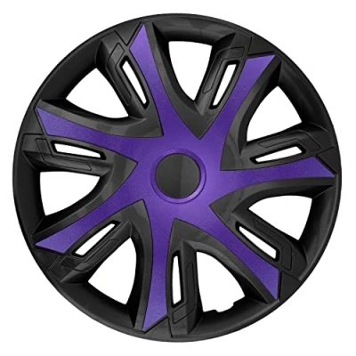 Immagine di NRM N Power Copricerchi Set completo 4 Copriruota Universali compatibili con Maggior Parte delle Marche e Cerchi (Viola/nero, 14&quot;)