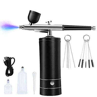 Immagine di melairo 1 Set Kit Aerografo Compressore Cordless Ricaricabile 30PSI Pistola Portatile Ad Alta Pressione