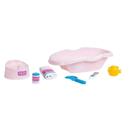 Immagine di Theo Klein 1647 Set Vasca da bagno Baby Coralie, per bambole di grandezza fino a 35 cm, Numerosi accessori la cura e il bagnetto, Giocattolo bambini partire dai 3 anni
