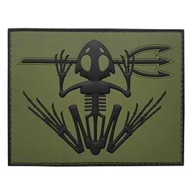 Immagine di Olive Drab US Navy Seals Bone Frog Skull Skeleton DEVGRU OD Morale PVC Hook Patch