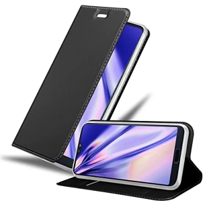 Immagine di Cadorabo Custodia Libro compatibile con Huawei P20 PRO in CLASSY NERO Vani di Carte, Funzione Stand e Chiusura Magnetica Portafoglio Cover Case Wallet Book Etui Protezione