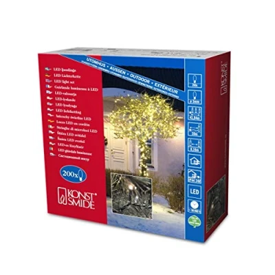 Immagine di Konstsmide 3613 110 Micro catena luminosa esterno ERP: G (A G) rete elettrica Numero di lampadine 200 LED (monocolore) Bianco caldo Lunghezza illuminata: