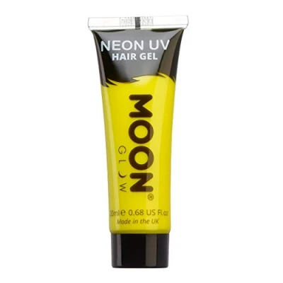 Immagine di Moon Glow Gel per capelli UV neon Tintura temporanea lavabile Punta e illumina, Giallo intenso, 20 ml (confezione da 1)