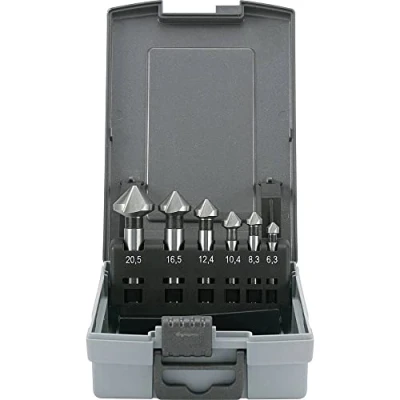 Immagine di TOOLCRAFT 1614138 Kit svasatori conici 6 parti 6.3 mm, 8.3 10.4 12.4 16.5 20.5 mm HSS Alberino cilindrico 1 pz.