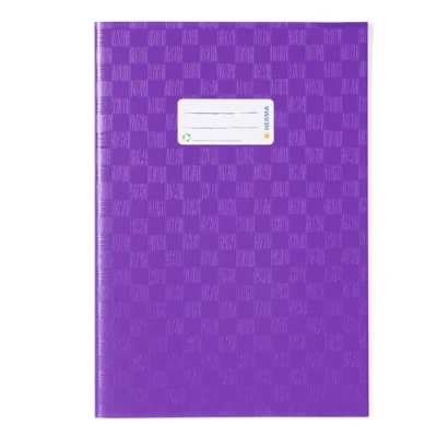 Immagine di HERMA 7446 Copertina per quaderni, DIN A4, copertine con etichetta nome, effetto rafia, in pellicola di polipropilene resistente e lavabile, set da 25 quaderni scolastici, lilla