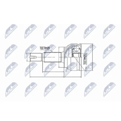 Immagine di NTY NPZ TY 087 Kit Giunto Omocinetico Assale anteriore Dx TOYOTA: Yaris II Hatchback, III Hatchback