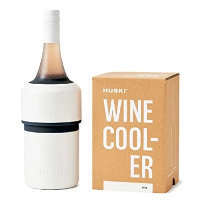 Immagine di Huski wine Cooler Vincitore del premio Good Design Fits most 750ml and champagne bottes Matte White